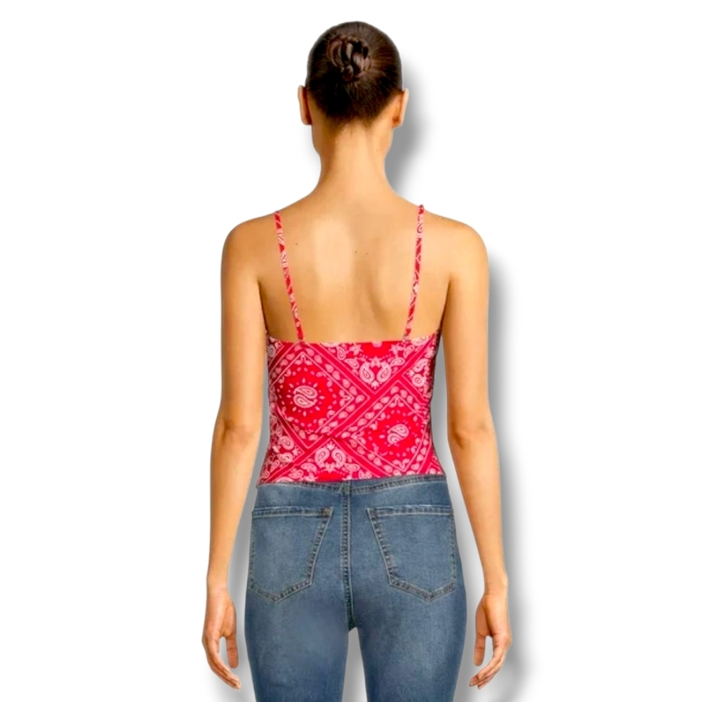 No Boundaries Red Bandana Tube Top With Removable Straps | Junior's XXXL - Picture 10 of 11